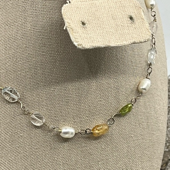 Ross-Simons Sterling Silver Necklace w/ Gemstones & Pearls, 16", Original Box - Picture 5 of 17